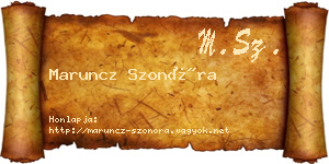 Maruncz Szonóra névjegykártya